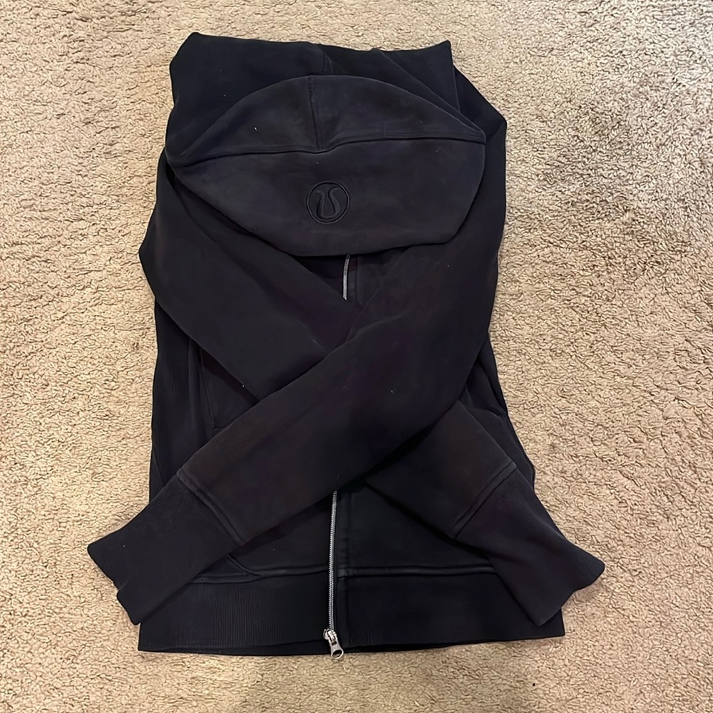 Lululemon hoodie sweatshirt scuba style black sz 6 small guc